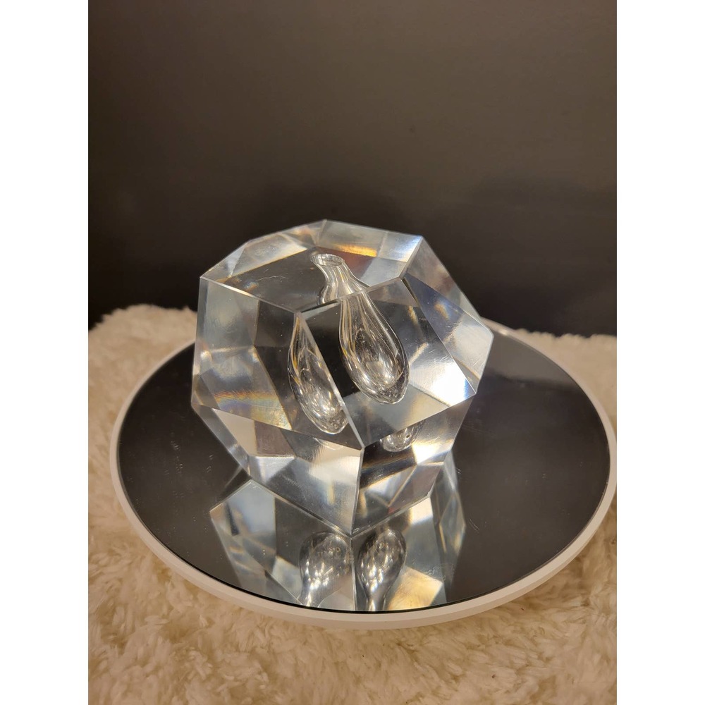 1953 Vintage Timo Sarpaneva Crystal Orchid Vase-  Glows under UV
